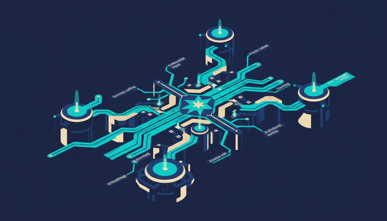 Illustrated cover for the course “Building Apps with the Gemini API”