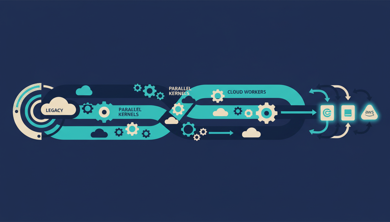 Illustrated cover for the course “Legacy to Parallel: C# and Python Cloud Migrations”