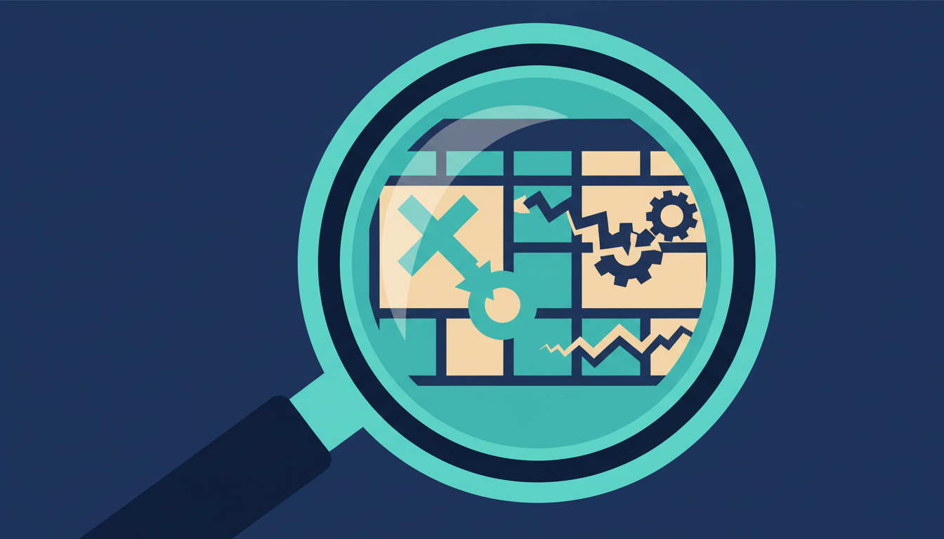 Illustrated cover for the course “Excel Error Detective: Fix Formulas and Lookups”
