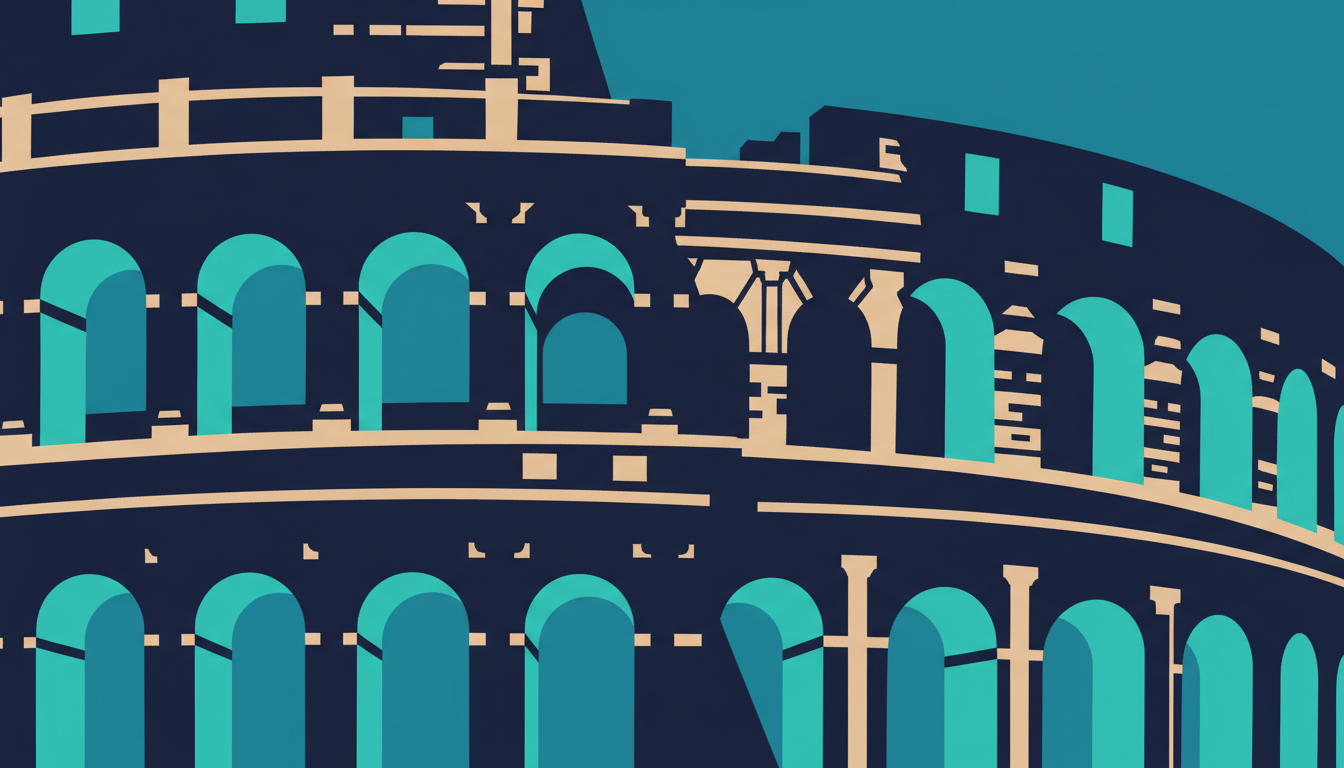 Illustrated cover for the course “Andiamo! Practical Italian for Your Trip to Italy”