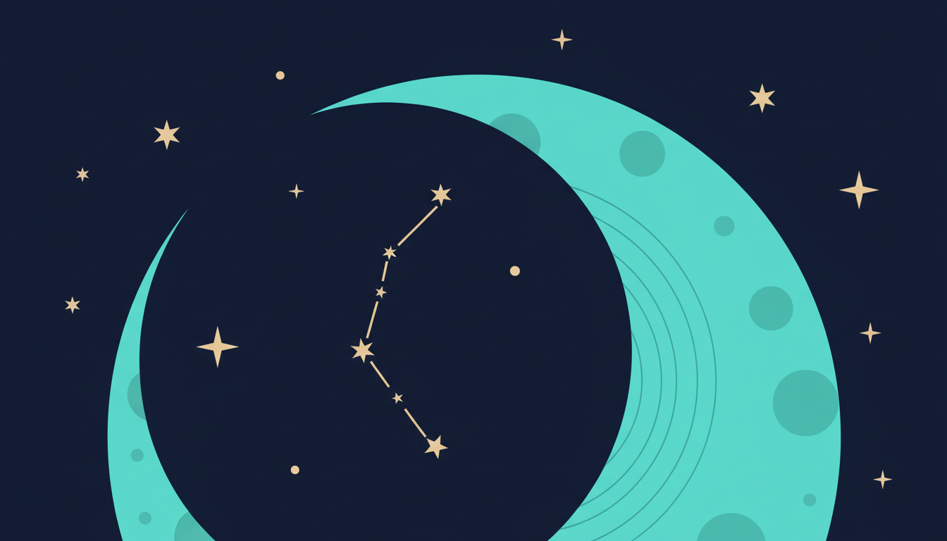 Illustrated cover for the course “Reading the Night Sky: A Beginner's Astronomy Journey”