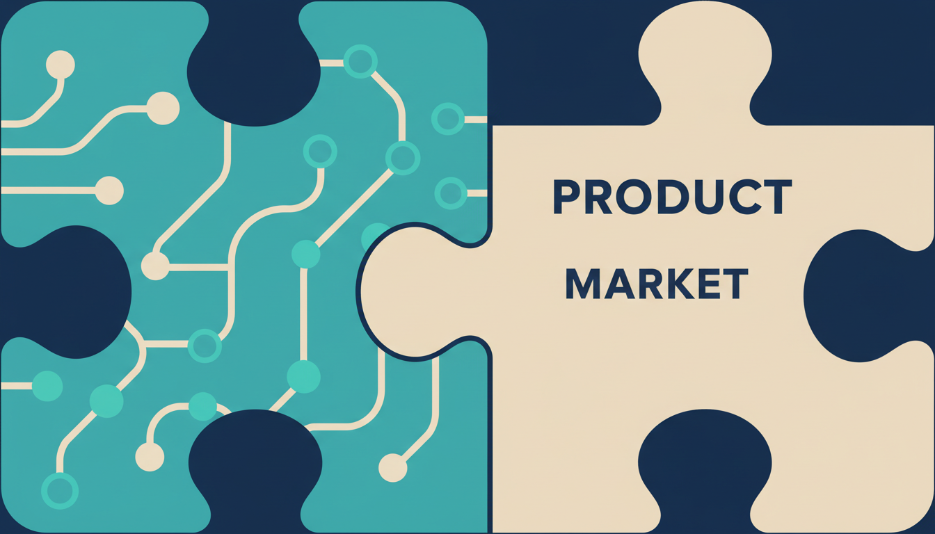 Illustrated cover for the course “Product-Market Fit for AI-Native Startups”