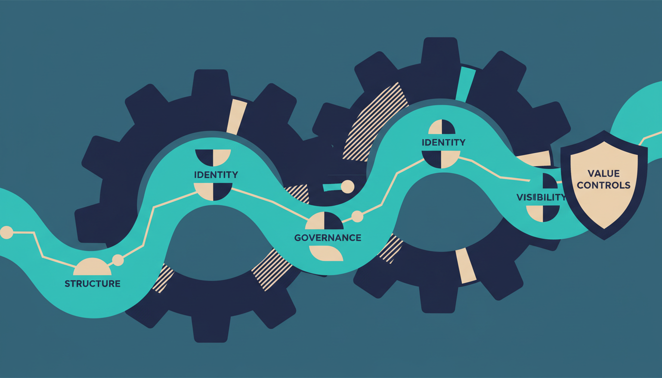 Illustrated cover for the course “Rolling Out Claude: An Admin's Plan from Pilot to Value”