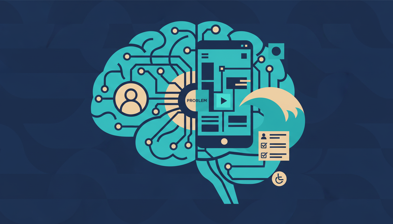 Illustrated cover for the course “UX Design Fundamentals: From Problem to Tested Design”