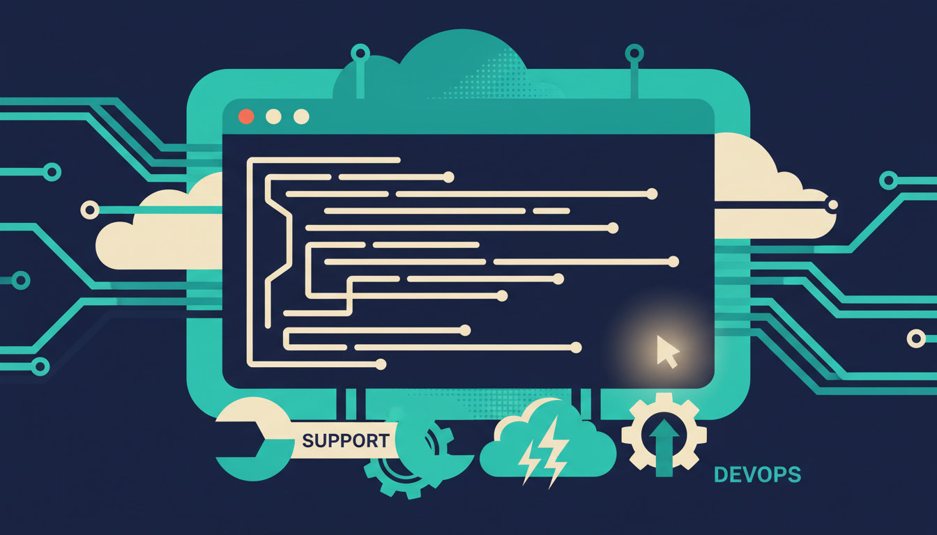 Illustrated cover for the course “Linux Command Line for Support, Cloud and DevOps”
