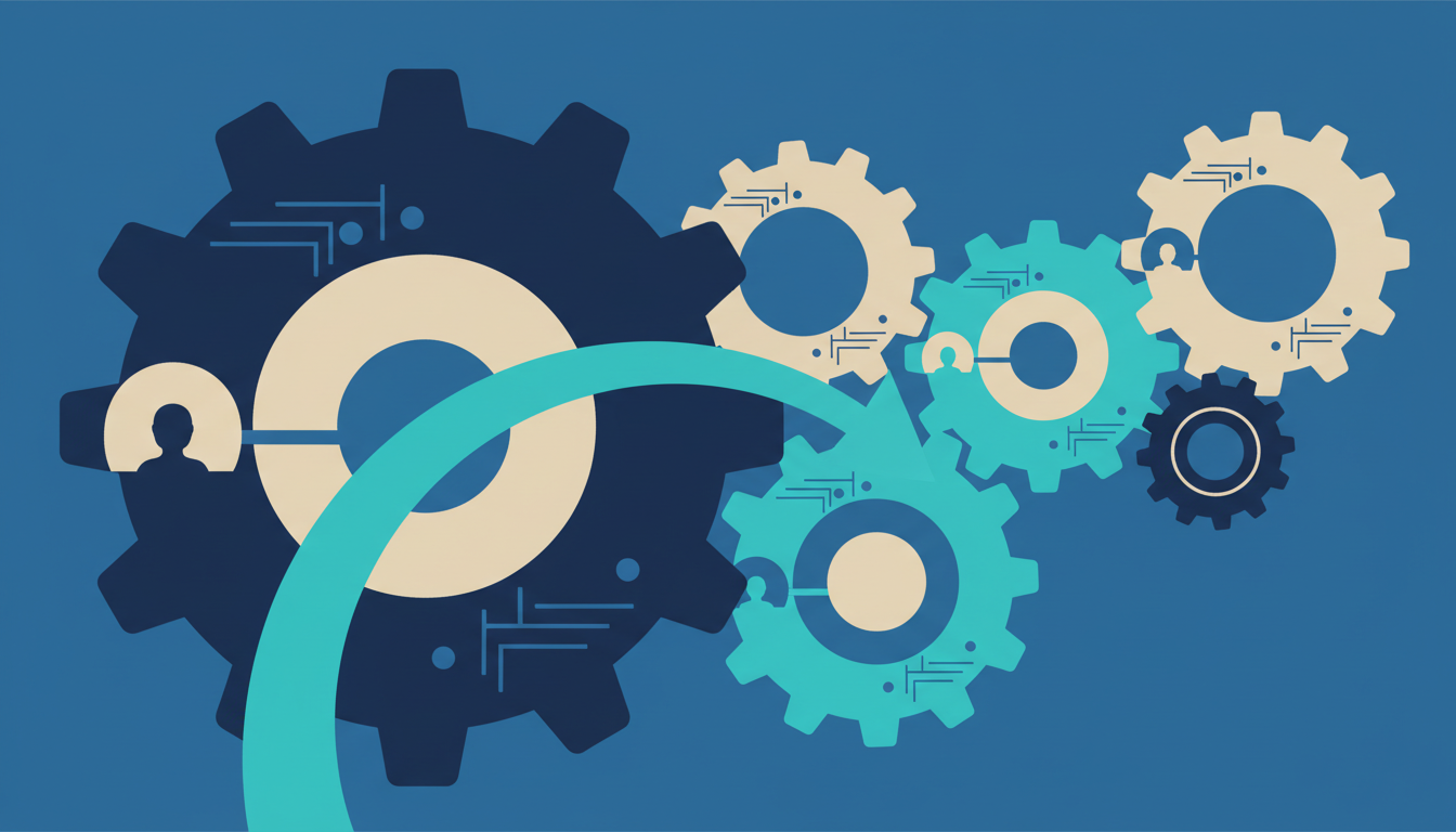 Illustrated cover for the course “Leading Your Team Through AI Adoption”