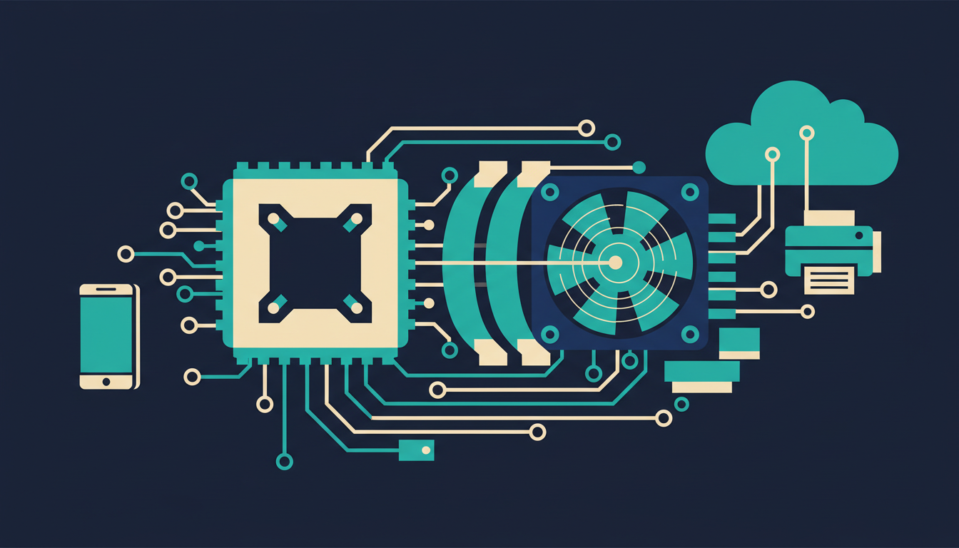 Illustrated cover for the course “CompTIA A+ Core 1 (220-1201) Exam Prep”