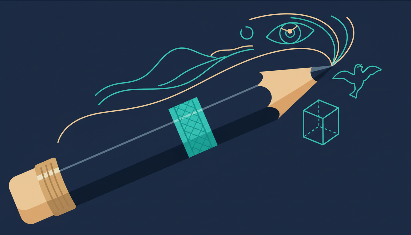 Illustrated cover for the course “Pencil to Picture: Learn to Draw from Zero”