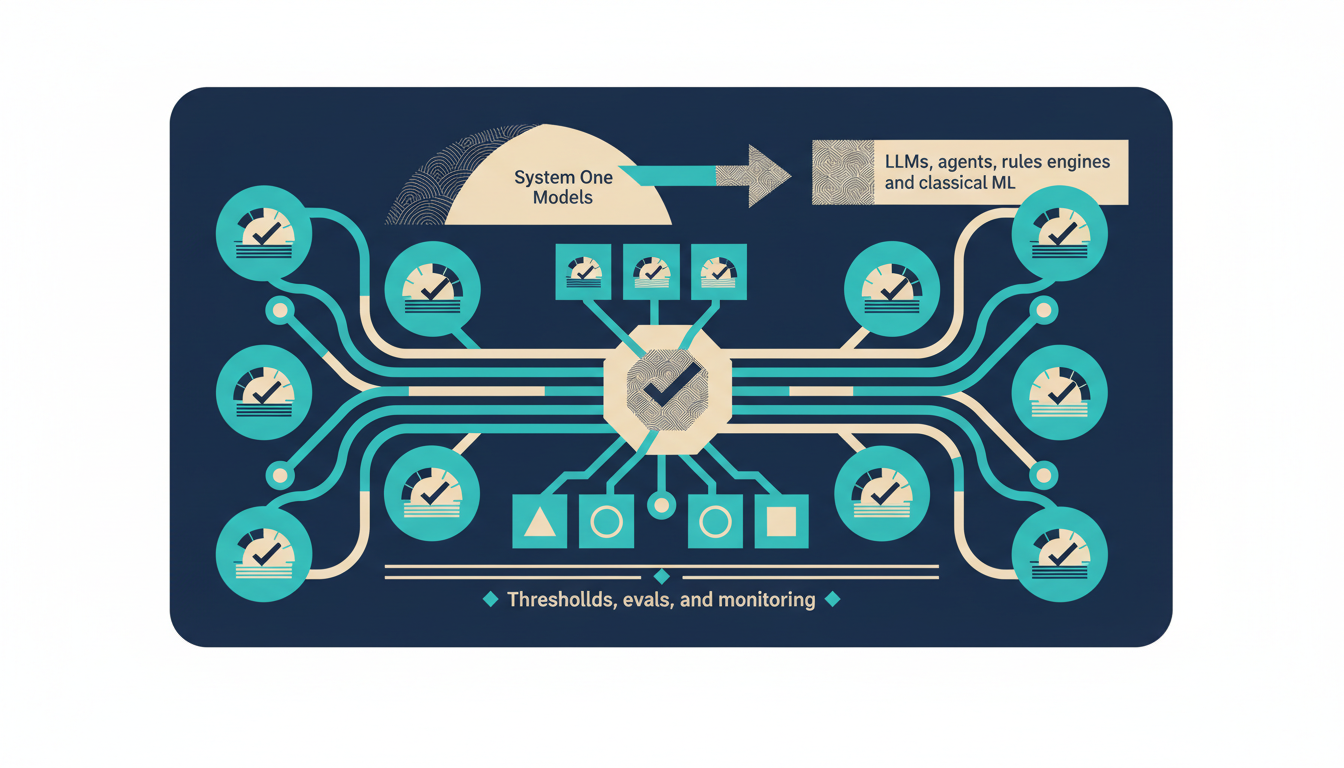 Illustrated cover for the course “System One Models & Jev: Typed AI Decisions”